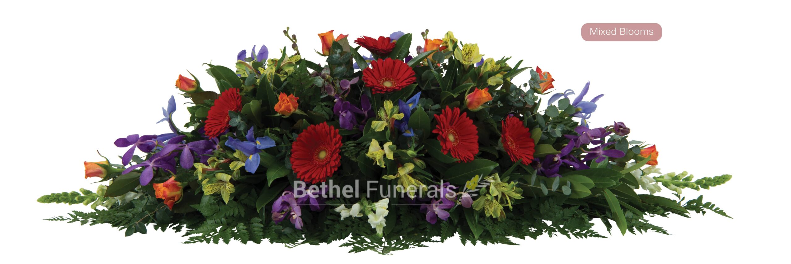 Mixed blooms funeral flowers