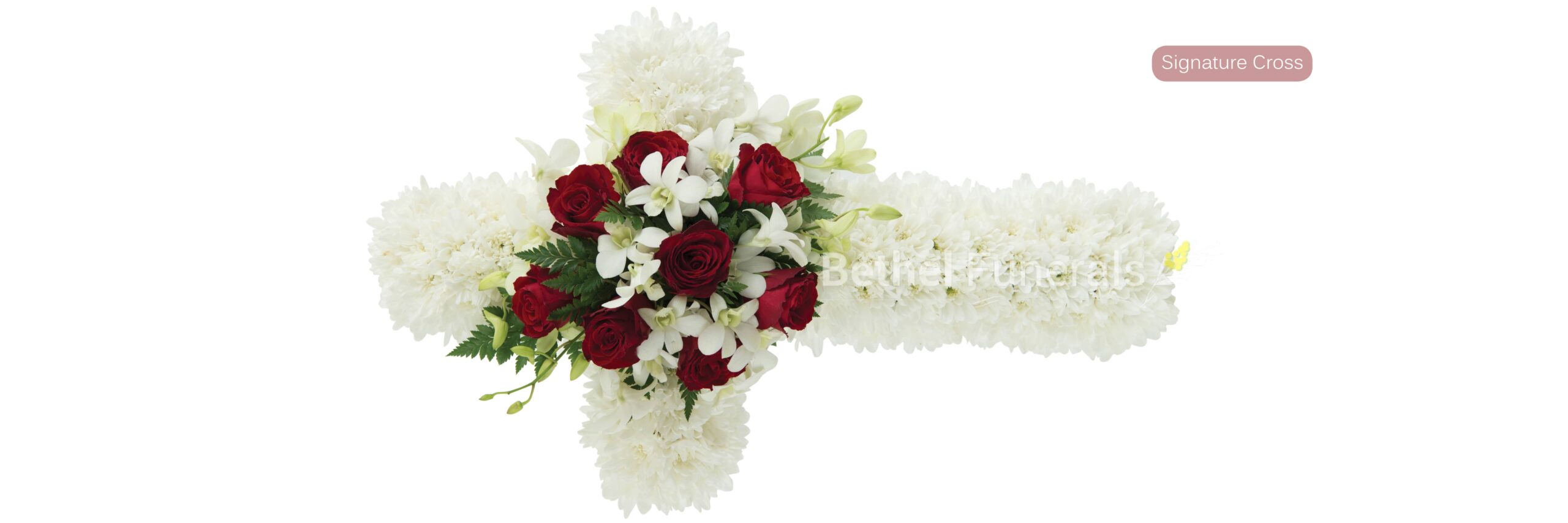 Signature Cross funeral flowers